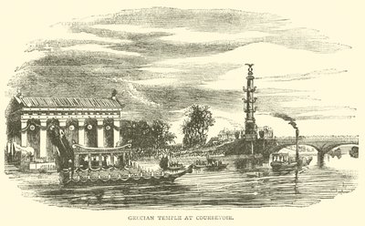 Templo Grego em Courbevoie (gravura) de French School
