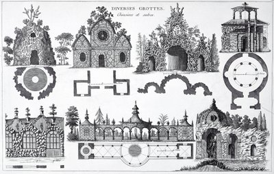 Gruta desenhos de jardins anglo-chinês por George Louis Le Rouge, publicado 1775-78 de French School