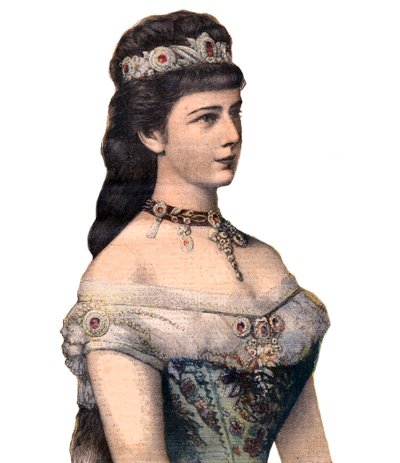 Convidados da França: A Imperatriz Isabel (Sissi), consorte de Francisco José I da Áustria no "Le Petit Journal" 20 de Dezembro de 1896 (gravura) de French School