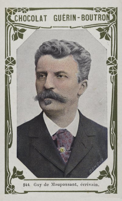 Guy de Maupassant, escritor (foto colorida) de French School
