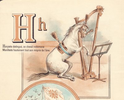 H: Harpist distingue, este cavalo melomane Manifesto altamente todo seu desprezo pelo burro de French School