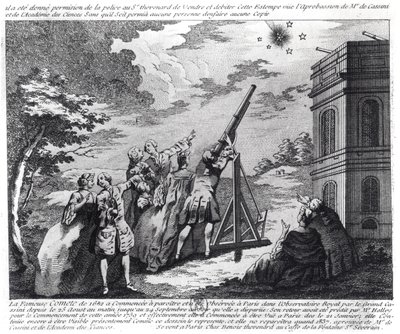 Halleys Comet Observado em 1759 por Cassini III (1714-84) de French School