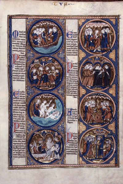 Harley 1527, f.91 Naufrágio de St. Paul (vellum) de French School