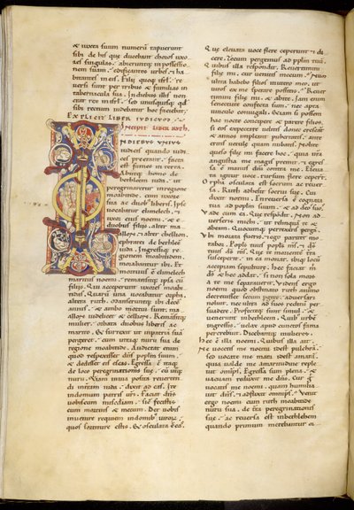 Harley 4772 f.120v Página de abertura do Livro de Ruth, 