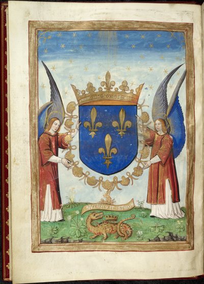 Harley 4939 f. 6v, página Armorial da História das Guerras dos Romanos, por Appian, c.1515-17 (velino) de French School