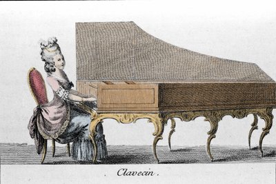 Jogador de cravo (Clavicembalo, cembalo). de French School