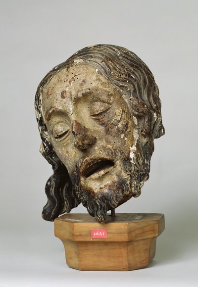 Cabeça de Cristo (madeira pintada) de French School