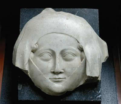 Cabeça de efígie de mulher (mármore) de French School