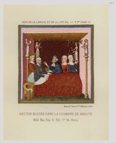 Hector Blesse Dans La Chambre De Beaute (cor litho) de French School