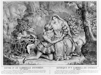 Henri IV (1553-1610), Rei da França e Gabrielle dEstrees (1573-99) de French School
