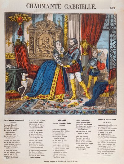 Henri IV (1553-1610), rei da França e sua dona Gabrielle dEstrees (1573-99) de French School