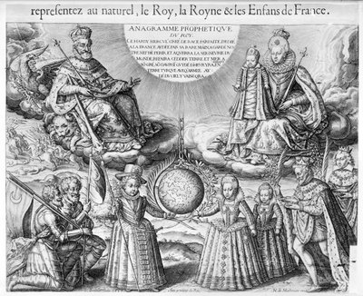 Henri IV (1553-1610) com sua família, 1607 de French School