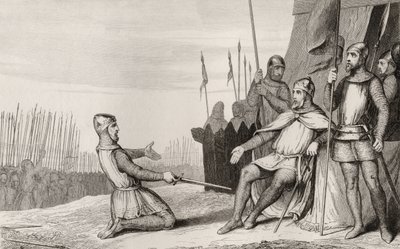 Henri I (1008-60) perdoa seu irmão Robert-Le-Vieux, de &39;Histoire de France&39; de Colart, publicado em 1840 de French School