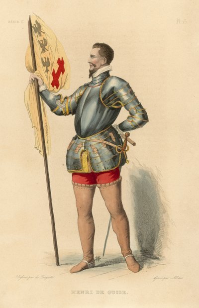 Henri de Guise (gravura a cores) de French School
