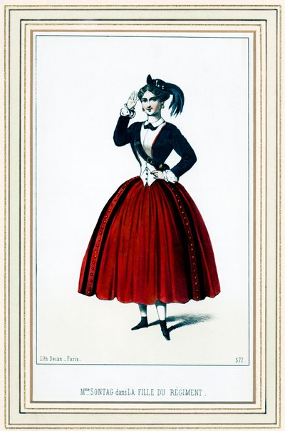 Henriette Sontag , soprano alemão, em La fille du régiment de Donizetti de French School