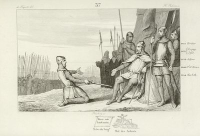 Henrique I da França perdoando seu irmão, Robert le Vieux, 1031 de French School