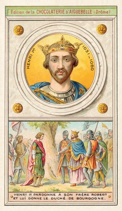 Henrique I de França perdoa o seu irmão Robert e concede-lhe o Ducado de Borgonha. de French School