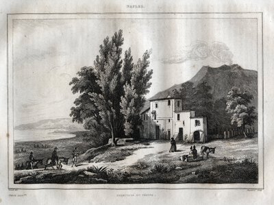 Hermitage do Monte Vesúvio - ERMITAGE DU VESUVE NAPLES ITÁLIA - Gravura Vesúvio da "Pitoresca Itália" - Pintura Histórica e Descritiva da Itália" de M. de Norvins, Ch. Nodier 1834-1836. de French School