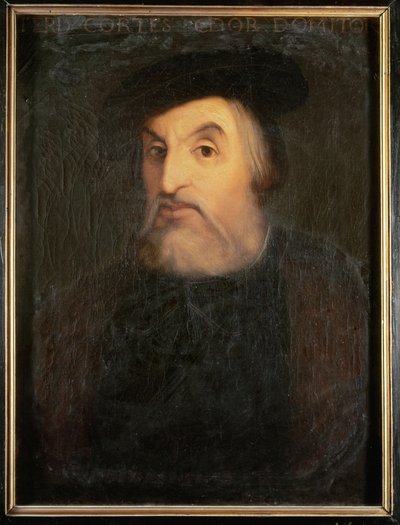 Hernan Cortez, Conquistador ", discoverer de French School