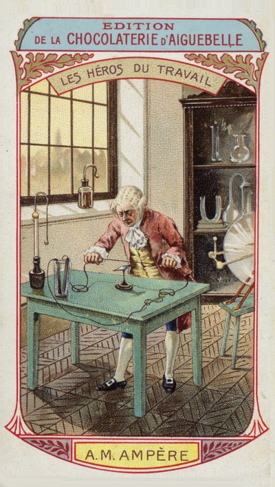 Heróis do Trabalho - Andre-Marie Ampere, físico e matemático francês (1775 -1836) de French School