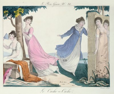 Hide-and-Seek, ilustração de Le Bon Genre, início do século XIX de French School