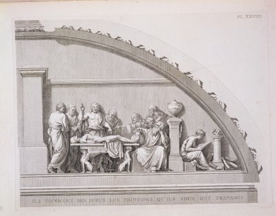 Hipócrates (c.460 aC-c.377 aC) Ensinando, de Uma Descrição da Escola de Cirurgia de Paris, publicada em 1780 de French School