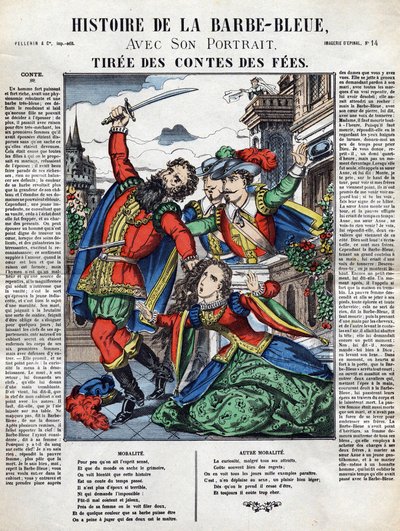 História do Barba Azul, imagem da coluna vertebral do século XIX de French School