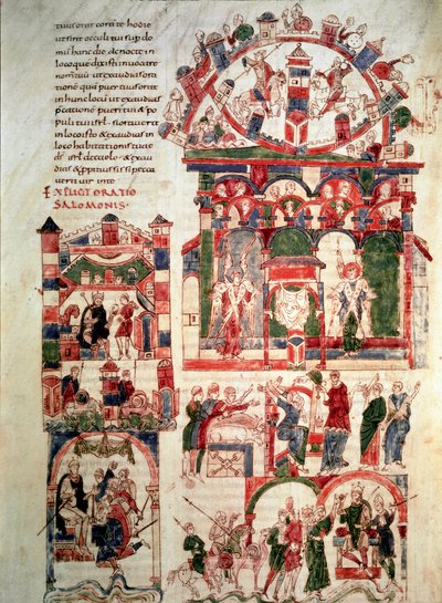 História da vida do Rei Salomão Página da Bíblia de Noéilles (ou Bíblia de Sant Pere de Roda ou de Saint Pierre de Rodas) Paris do século X ou XI, B.N. de French School