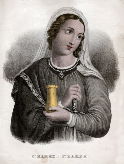 Santa Barba. (gravura, ca. 1850) de French School