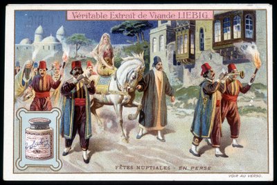 Lua-de-mel na Pérsia - chromo. Liebig, v. 1895 de French School