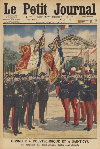 Honra à Ecole Polytechnique e à Ecole Speciale Militaire de Saint-Cyr (cor litho) de French School