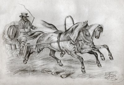 Carro a cavalo. (gravura de French School