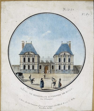 Hotel de Boisgelin, antigo de Sully - gravura de French School