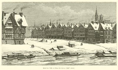 Câmara Municipal e Praça de Greve, século XIII de French School