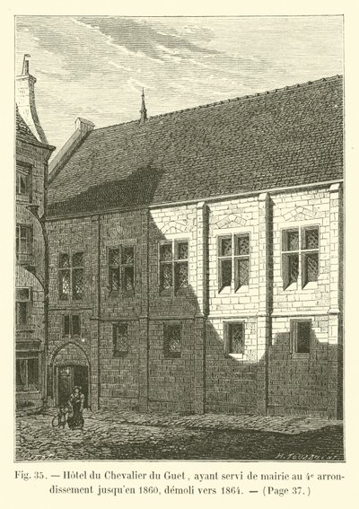 Hotel du Chevalier du Guet, tendo servido como prefeitura no 4º arrondissement até 1860, demolido por volta de 1864 de French School