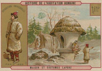 Casa e trajes da Lapônia de French School