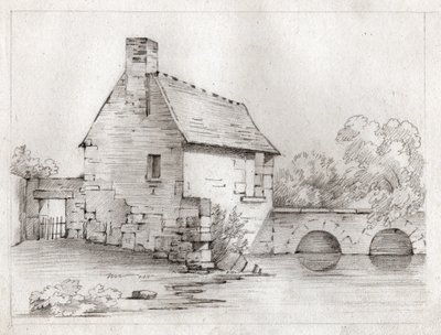 Casa junto ao rio. (desenho, por volta de 1830) de French School