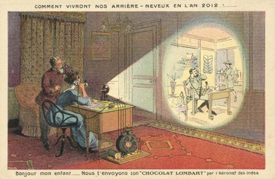 Como as pessoas vão viver em 2012 (cor litho) de French School
