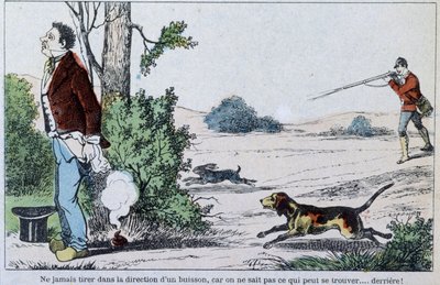 Acidente de Caça - Imagem de Epinal: "The Hunt", n.d., c. 1900 de French School