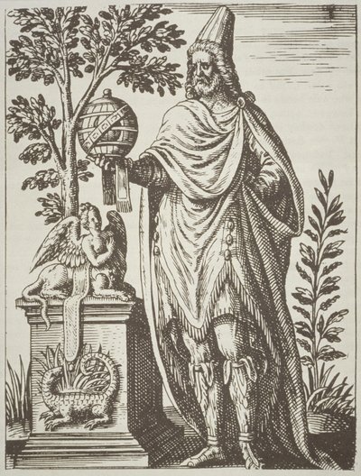 retrato ideal de Apolônio de Tiana, a partir da magia Divinationewet por Jean-Jacques Boissard 1605, publicado em A História da Magia final do século 19 de French School