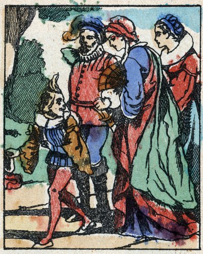 Ilustração de "Riquet a la houppe", conto de Charles Perrault (1628-1703), escritor francês. Gravura em madeira de "Imaging Pellerin" - Epinal, sd. Final do século XIX. de French School