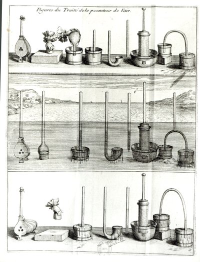 Ilustração do Tratado da Gravidade do Ar por Blaise Pascal (1623-62) após 1663 de French School