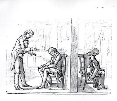 Ilustração do trabalho de du Potets sobre magnetismo animal, 1863 de French School