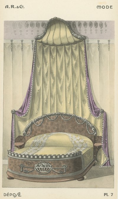 Ilustração do catálogo de produtos de design de interiores da AR & Cie, França de French School