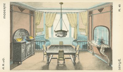 Ilustração do catálogo de produtos de design de interiores da AR & Cie, França de French School