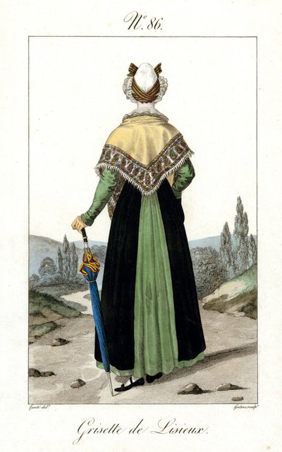 Ilustração nº 86, Grisette de Lisieux (gravura a cores) de French School
