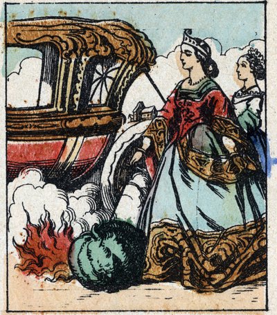Ilustração do conto de Charles Perrault "Cinderela ou O Pequeno Chinelo de Vidro". Gravura em madeira de Imaging Pellerin - Epinal, sd. Final do século XIX. de French School