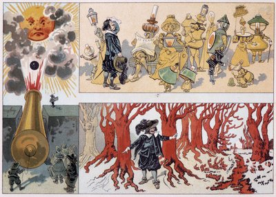 Ilustração de Cyrano de Bergerac em seu romance "L