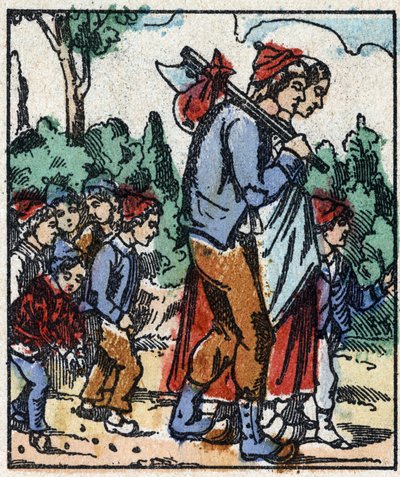Ilustração do conto "Le petit poucet", de Charles Perrault. Gravura em madeira de Imaging Pellerin - Epinal, sd. Final do século XIX (gravura) de French School