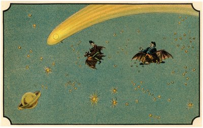 Ilustração do livro "Voyage dans la lune avant 1900" de A. de Ville-d
